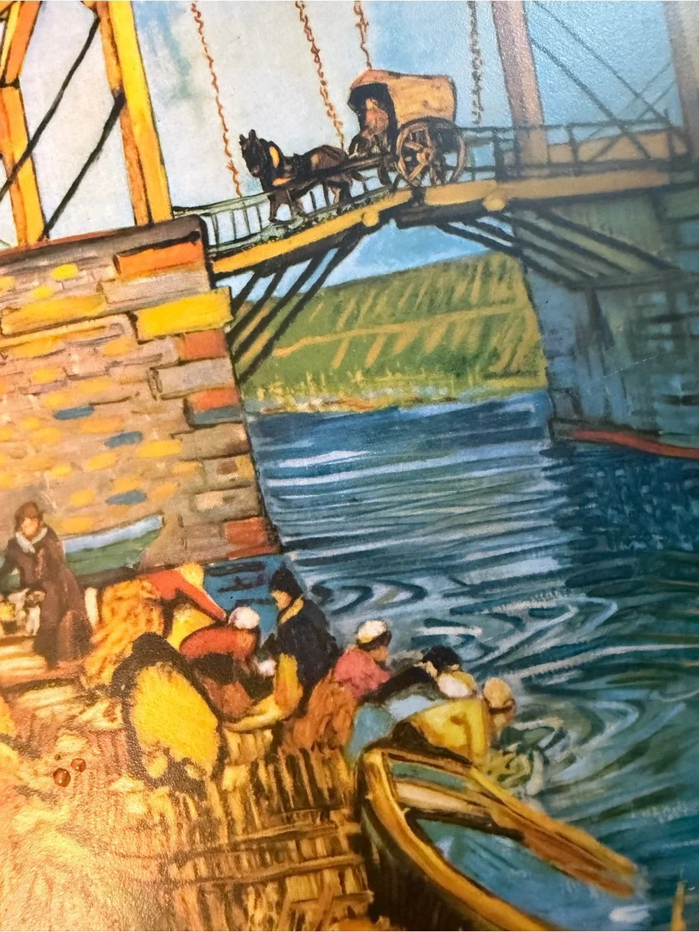 VTG Van Gogh Round Tin Tray with a different scene on each side. RARE